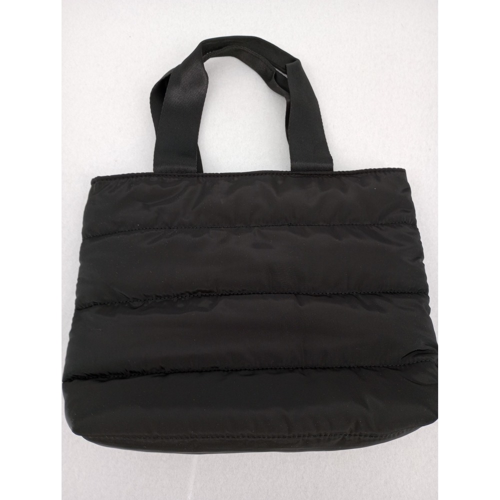 Wacoal Tote Bag Womens Small Black Puffer Quilted Snap Closure